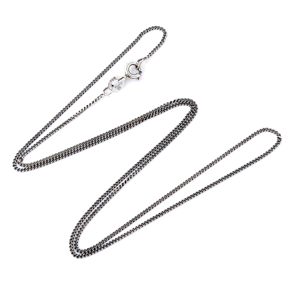 Vintage Sterling Silver 925 Curb Link Chain Necklace 18"